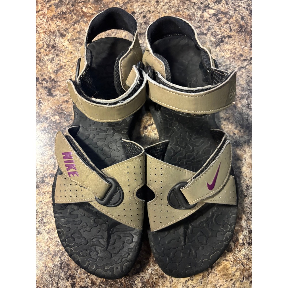 Nike ACG Air Deschutz Mens Sandals Olive Green Purple Black Hiking Water Shoes 8